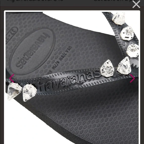 Havaianas black x Swarovski NWT - Picture 3 of 8